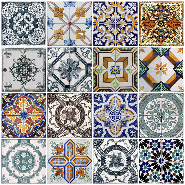 Set de 6 sous-verres carrés Lisbon Mosaic