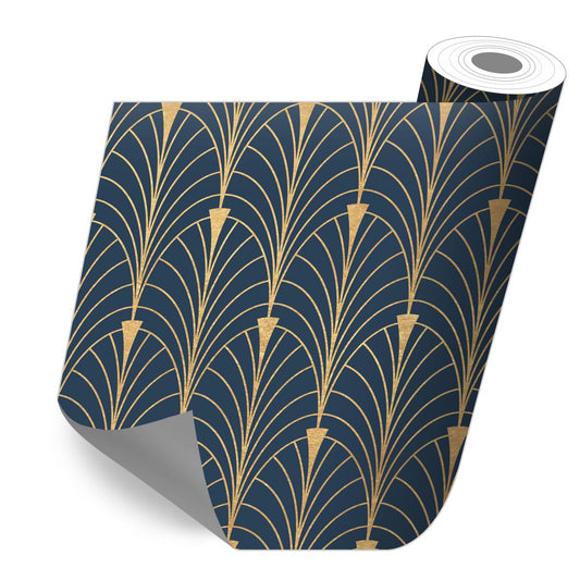 Roll sticker Art-deco in blue