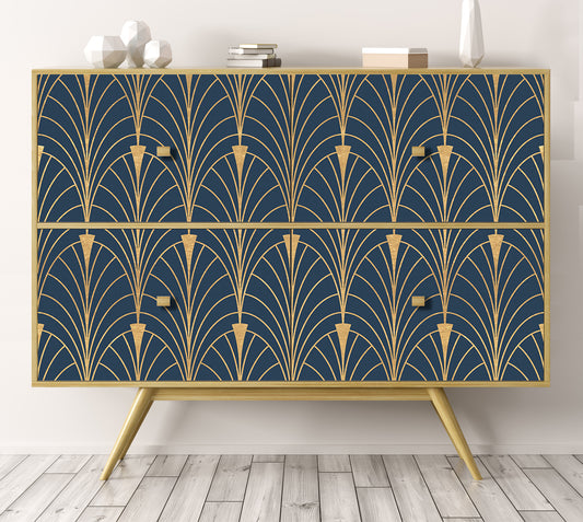 Roll sticker Art-deco in blue