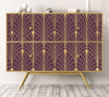 Rollo sticker Art-decó in purple and gold