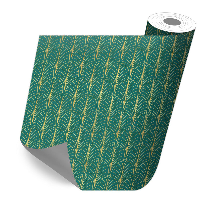 Roll sticker Art-deco in green and gold 1