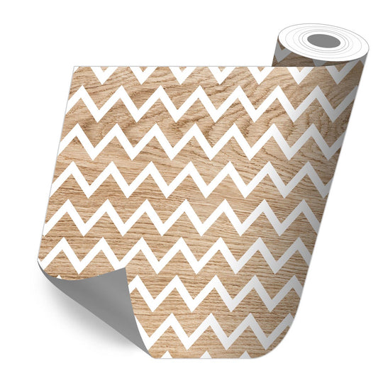 White and wood sticker roll