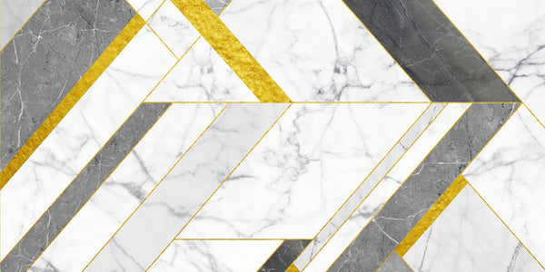 géométrie marbre et or
