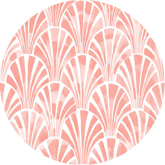 Placemats 4 ud Circular art-deco coral