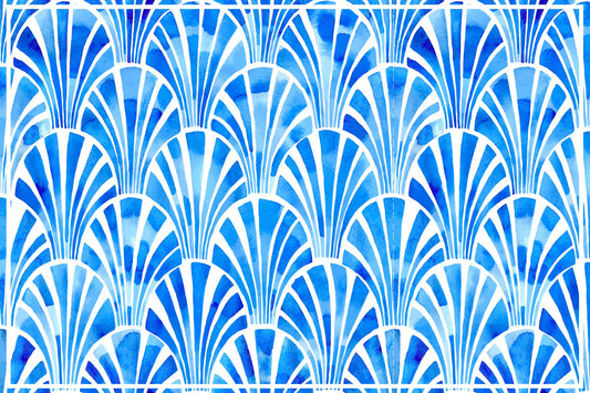 Placemats 4 ud Rectangular art-deco blue