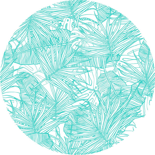 Individual 4 ud circular turquoise leaves