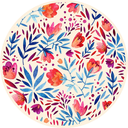 Placemats 4 ud multicolored floral circular