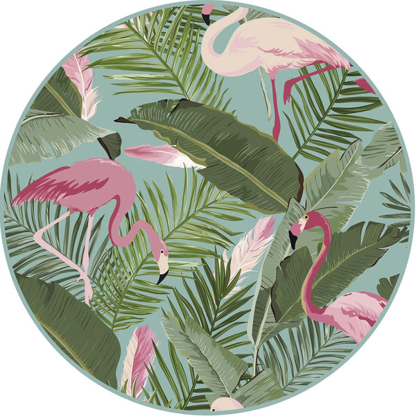 Individual 4 ud circular tropical flamingos 2