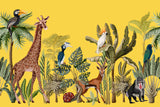 Individuales 1 ud  Rectangular Safari park amarillo