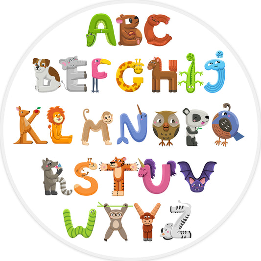 Animaux ABC circulaires individuels 1 pièce