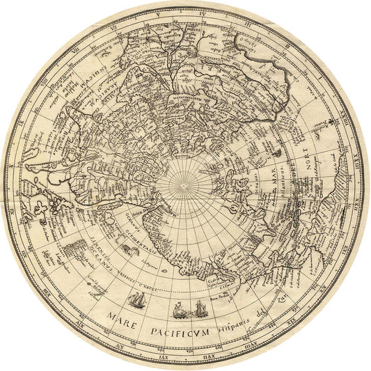 Individuel 4 unités Carte du monde circulaire Pôle Nord