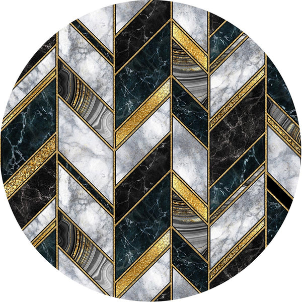 Placemats 4 ud Circular black and white art deco