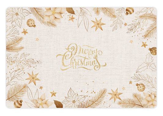 set of 4 gold and burlap Christmas placemats