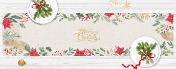 Christmas flower wreath table runner