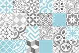24 Stickers Collage with Light Blue Smooth