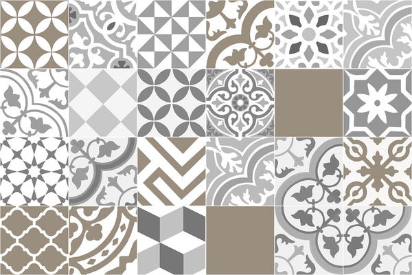 24 Stickers Collage with Plain Gray