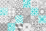 24 Stickers Collage with Turquoise