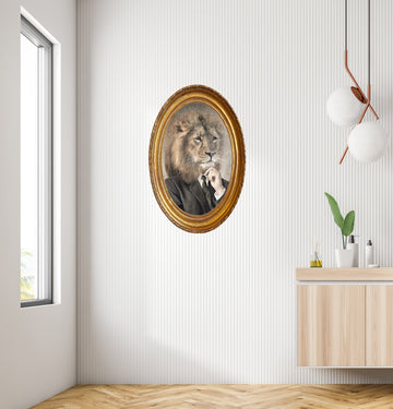 Autocollant mural Lion avec cadre