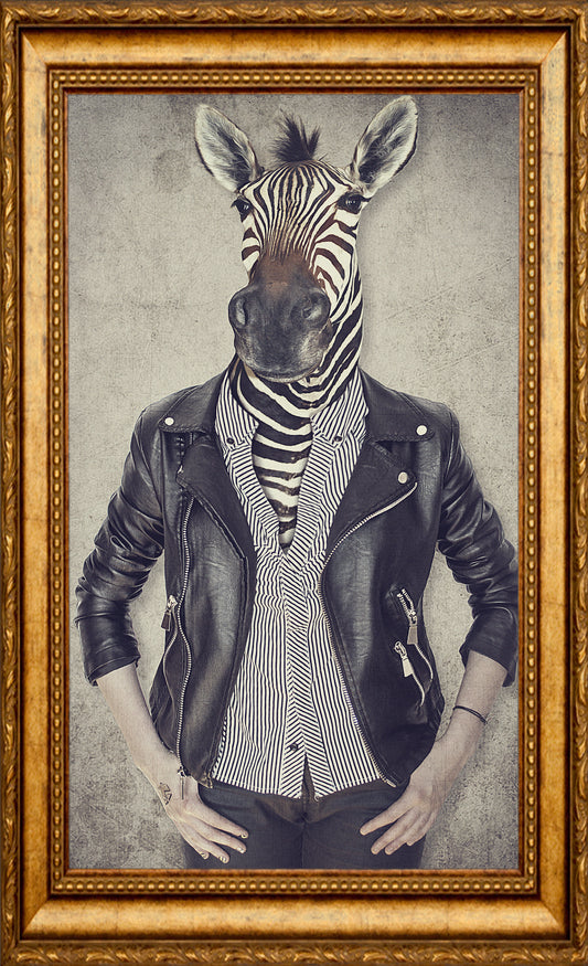 Sticker adhesivo Zebra con marco