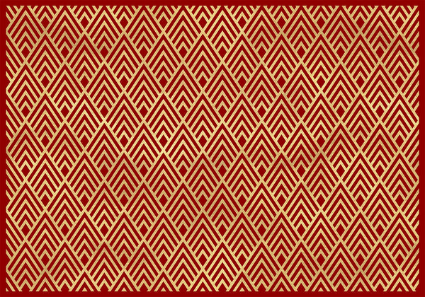 Laptop sticker Art-deco diamonds red with gold