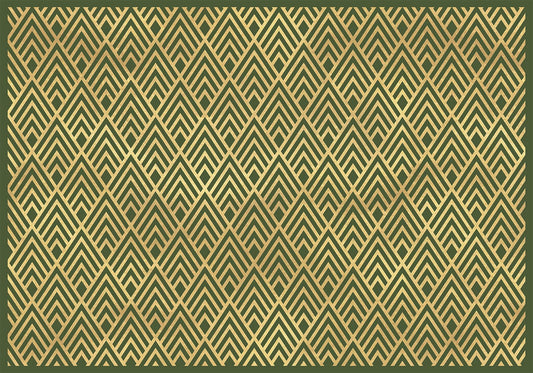 Laptop sticker Rhombus art-deco green with gold