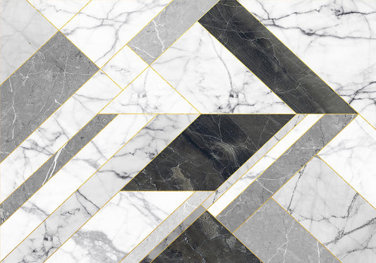 Laptop sticker Marble geometry with gold