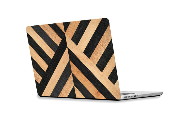 Laptop sticker Geometric wood and black