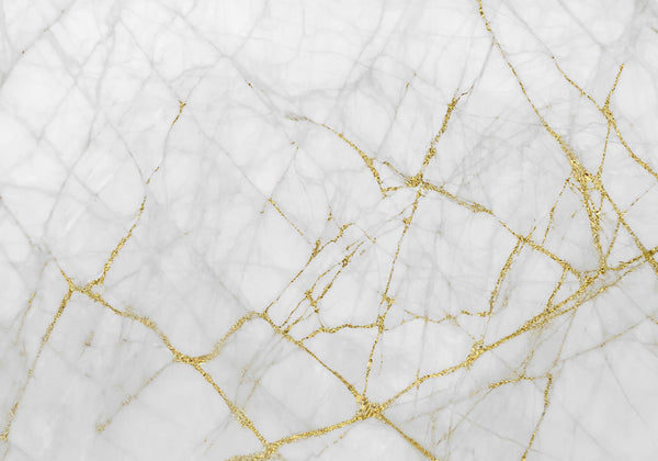 Laptop sticker White marble with gold