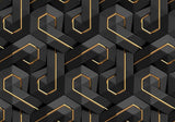 Black, wood and gold 3D laptop sticker