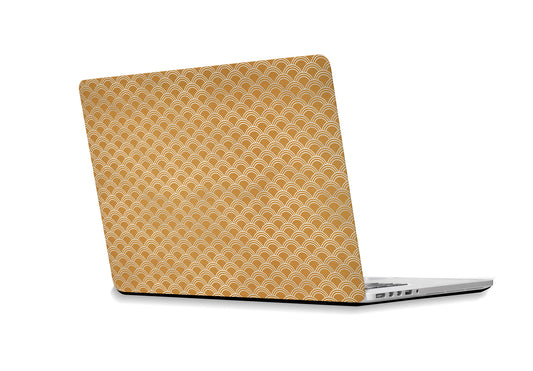 Mustard Japanese Waves Laptop Sticker