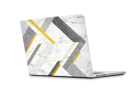 Marble and Gold Geometry Laptop Sticker