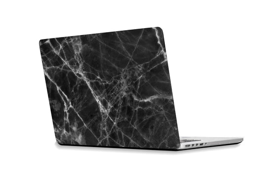 Laptop sticker Black marble with white veins