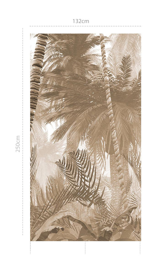 Haiti sepia - adhesive vinyl textile mural