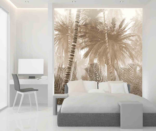 Haiti sepia - adhesive vinyl textile mural