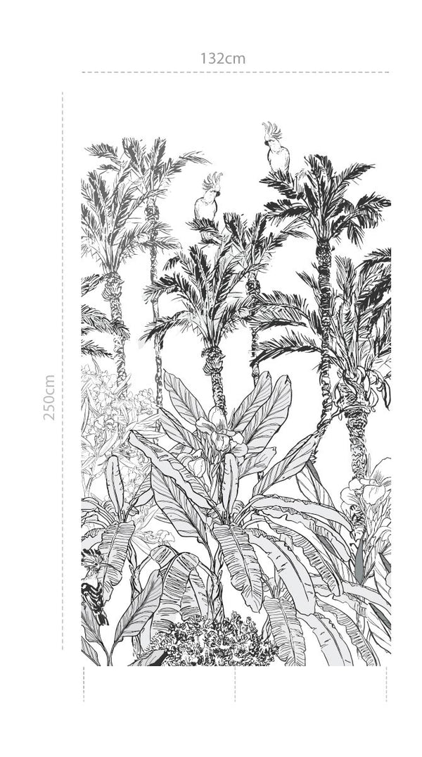 Palmeral - murale textile en vinyle adhésif